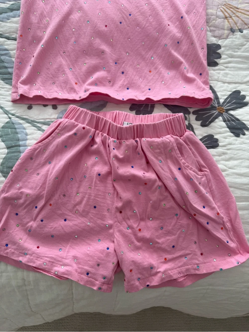 Lola + The Boys Pink Rhinestone Set